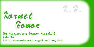 kornel homor business card